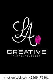  initial LA with wings vector logo design