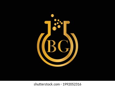 Initial Laboratory with Letter B G Creative Modern Business Typography Vector Template.