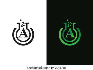 Initial Laboratory with Letter A Creative Modern Business Typography Vector Template.