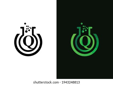 Initial Laboratory with Letter Q Creative Modern Business Typography Vector Template.