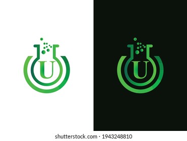 Initial Laboratory with Letter U Creative Modern Business Typography Vector Template.