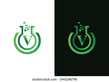 Initial Laboratory with Letter V Creative Modern Business Typography Vector Template.