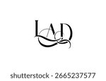 Initial LAD letter logo design. Elegant Monogram Logo Design with Decorative Elements and Typography