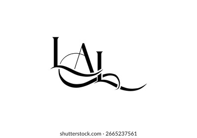 Design inicial do logotipo com letra LAL. Elegante Monograma Logo Design com elementos decorativos e tipografia