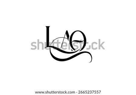 Initial LAO letter logo design. Elegant Monogram Logo Design with Decorative Elements and Typography