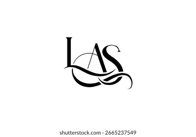 Initial LAS letter logo design. Elegant Monogram Logo Design with Decorative Elements and Typography