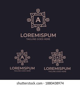 Initial Latter A, Vintage logo design template. Luxury Logo template in vector for Restaurant, Royalty, Boutique, Cafe, Hotel, Heraldic, Jewelry, Fashion, and other vector illustration