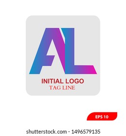 Initial latter AL logo icon