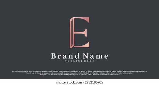 Initial latter e logo design with creative concept Premium Vector