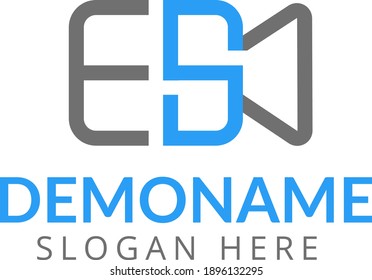 Initial latter ES and camera monogram style logo mark design. SB,BS ,S ,B Abstract Letters Logo Monogram