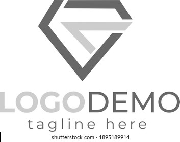 Erstere G und Stein Logo Design Vektorgrafik. Diamant Letter Illustration Vektorvorlage.