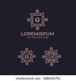 Plantilla inicial de diseño del logotipo de Latter G, Vintage. Plantilla de logotipo de lujo en vectores para restaurante, realeza, Boutique, Cafe, Hotel, Heraldic, Joyería, Moda y otras ilustraciones vectoriales