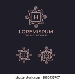 Plantilla inicial de diseño del logotipo de última hora H, Vintage. Plantilla de logotipo de lujo en vectores para restaurante, realeza, Boutique, Cafe, Hotel, Heraldic, Joyería, Moda y otras ilustraciones vectoriales