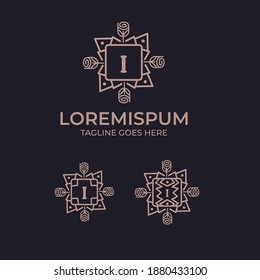 Initial Latter I, Vintage logo design template. Luxury Logo template in vector for Restaurant, Royalty, Boutique, Cafe, Hotel, Heraldic, Jewelry, Fashion, and other vector illustration