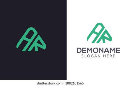 Initial Latter A and R monogram logo design vector. Linear creative minimal monochrome monogram symbol. Logo mark ,Latter mark, logotype elegant modern latter logo With Play Icon 