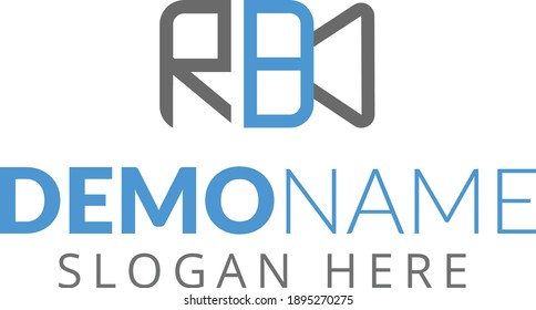 Initial latter RB and camera monogram logo design template. Camera photography, video production house, film Logo Design,