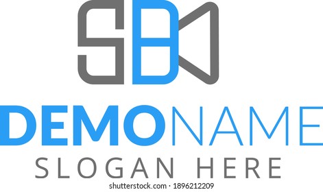 Initial latter SB logo design with camera icon vector template. 