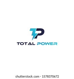 initial latter tp with thunder symbol