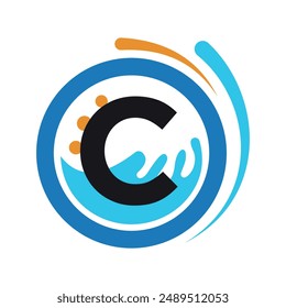 Logotipo inicial de la ropa combinado con la letra C Plantilla de Vector