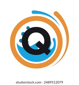 Logotipo inicial de la ropa combinado con la letra Q Plantilla de Vector
