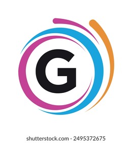 Initial laundry Logo combine with letter G vector template