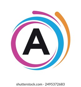 Initial laundry Logo combine with letter A vector template