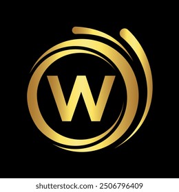 Initial laundry Logo combine with letter W vector template