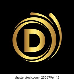 Initial laundry Logo combine with letter D vector template