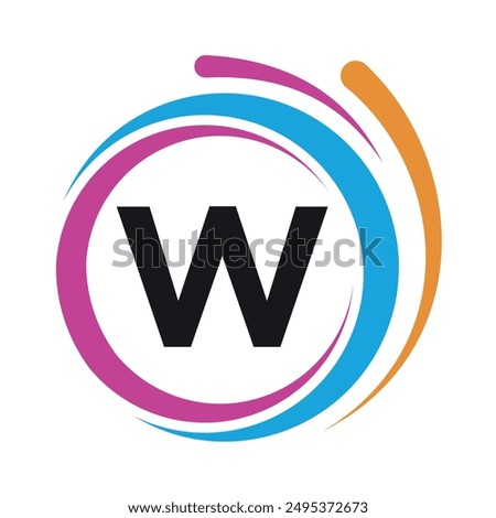 Initial laundry Logo combine with letter W vector template