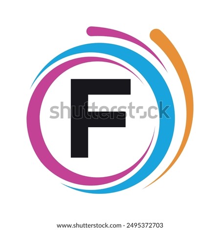 Initial laundry Logo combine with letter F vector template