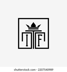 Initial IF Law Firm logo and icon design template stock vector