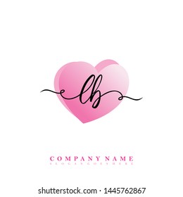 Initial LB beauty handwriting logo template vector