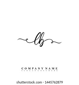 Initial LB beauty handwriting logo template vector