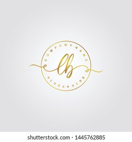 Initial LB beauty handwriting logo template vector
