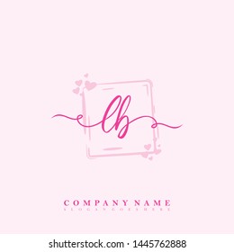 Initial LB beauty handwriting logo template vector