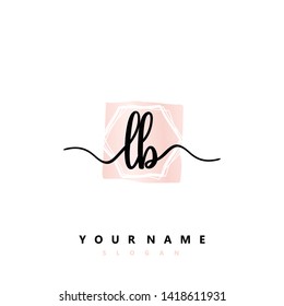 Initial LB handwriting logo template vector