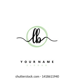 Initial LB handwriting logo template vector