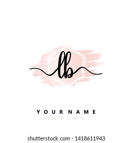 Initial LB handwriting logo template vector