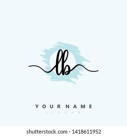 Initial LB handwriting logo template vector