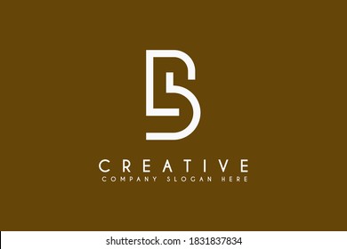 initial LB letter logo design vector illustration. LB flat logo isolated on brown background