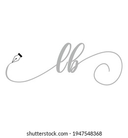 Moda comercial de escritura a mano del logotipo LB inicial