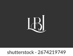 Initial LBJ letter logo design. Elegant Monogram Logo Design with Decorative Elements and Typography