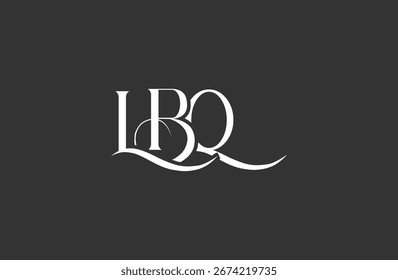 Diseño inicial del logotipo de la letra LBQ. Diseño elegante del logotipo del monograma con los Elementos decorativos y la tipografía