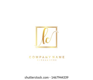 Initial LC beauty monogram and elegant logo design, handwriting logo of initial signature, wedding, fashion, floral and botanical with creative template.