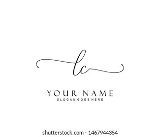Initial LC beauty monogram and elegant logo design, handwriting logo of initial signature, wedding, fashion, floral and botanical with creative template.