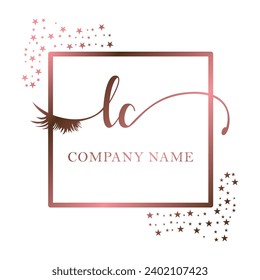 Initial LC calligraphy company eye and eyelash handwriting