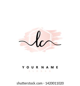 Initial LC handwriting logo template vector