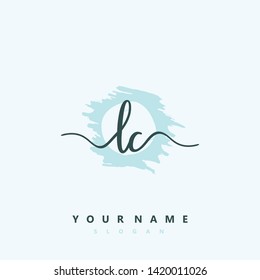 Initial LC handwriting logo template vector