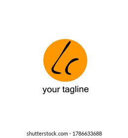 Initial LC handwriting logo template vector