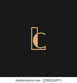 Initial LC-Buchstaben Logo Design Vektorvorlage. Abstraktes Design des LC-Logos für Goldene Buchstaben

